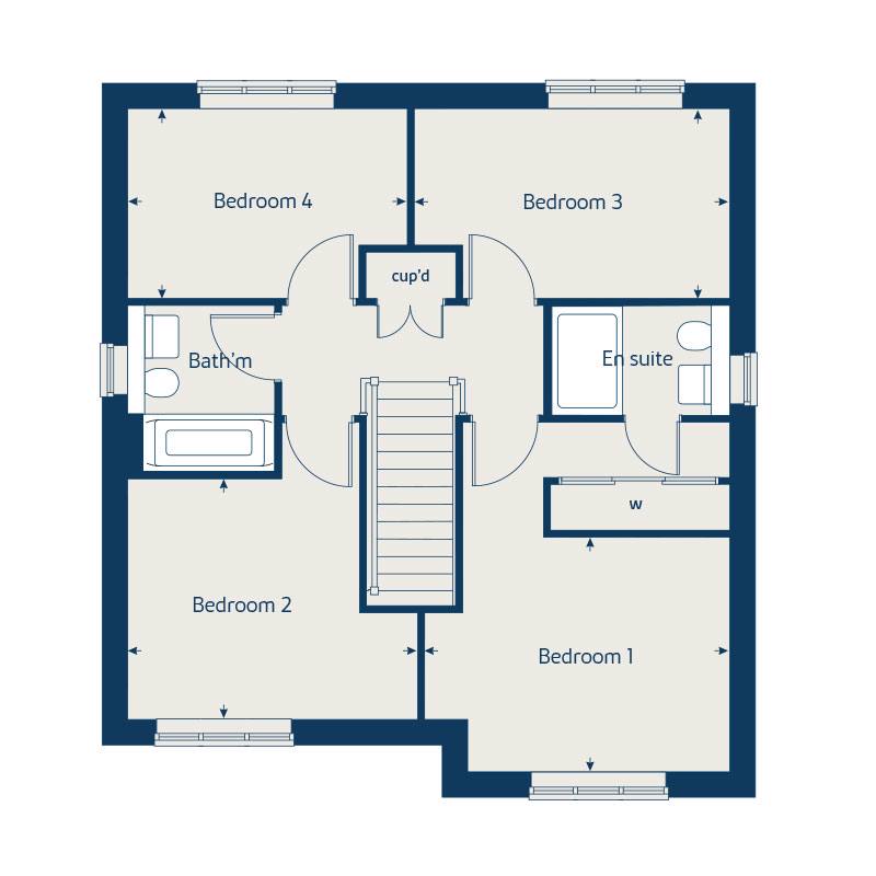 First floor floorplan of The Aspen at The Meadows